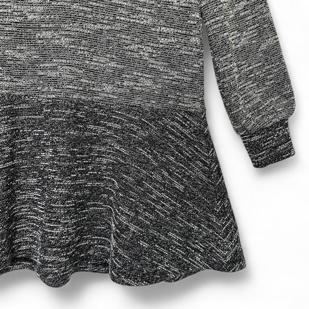 Ann Taylor LOFT Long Sleeve Tweed Drop Waist Dress M Gray Balloon Sleeve A-Line - Picture 8 of 10
